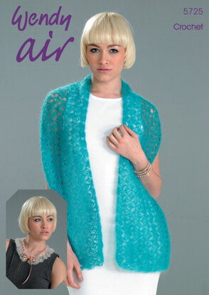 Crochet Shawl Collar Leaflet Pattern 5725