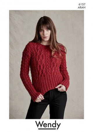 Cropped Jumper 6157 Aran Leaflet