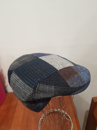 Patchwork Wool Blend Flat Cap