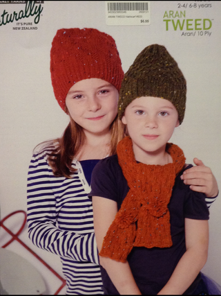 Aran Tweed Hat/Scarf  Leaflet Pattern K633