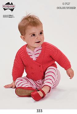 Heirloom 8 Ply Childrens Cardigan 333